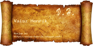 Vaisz Henrik névjegykártya